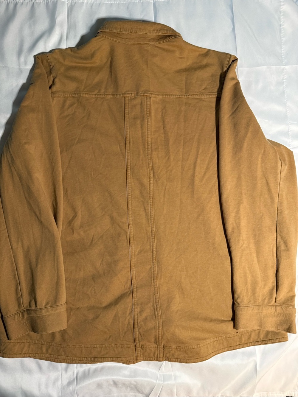 J.Jill Knit Modern Barn Jacket Camel Button Front Utility Shacket Medium - Picture 8 of 9